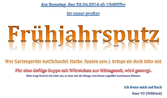 Frühjahrsputz 2014