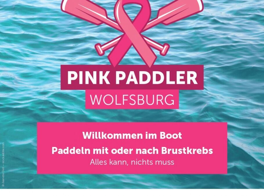Pink Paddler Flyer: Paddeln gegen Brustkrebs