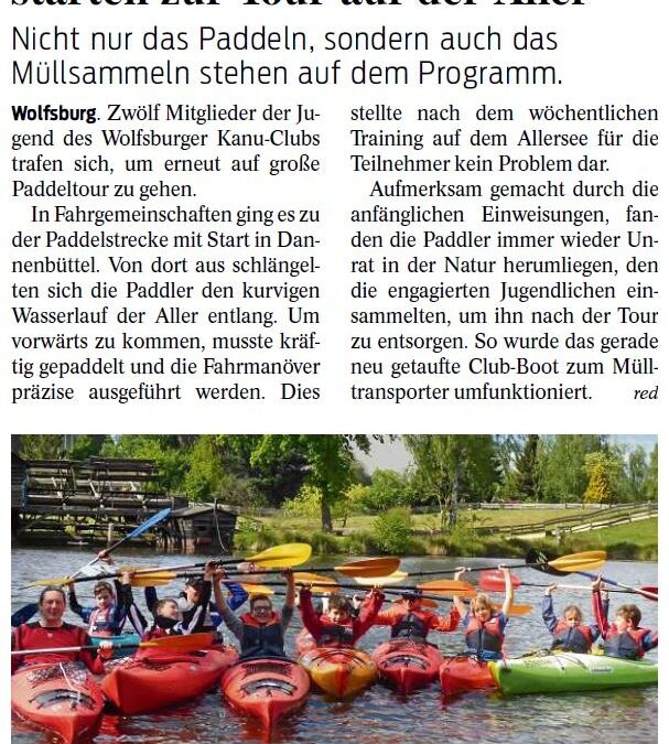 Kanujugend unterwegs auf der Aller