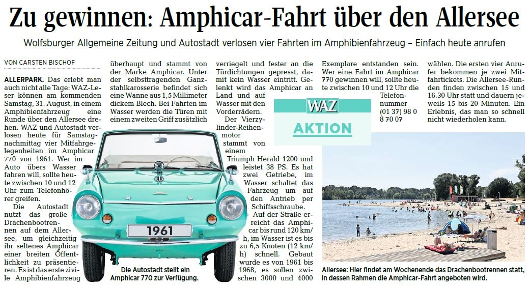 WDC: Mit dem Amphicar über den Allersee