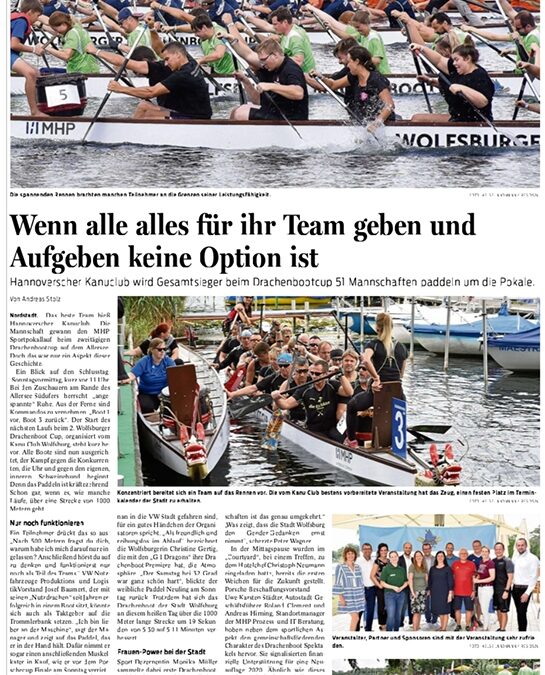 Presseberichte zum 2. Wolfsburger Drachenboot Cup 2019